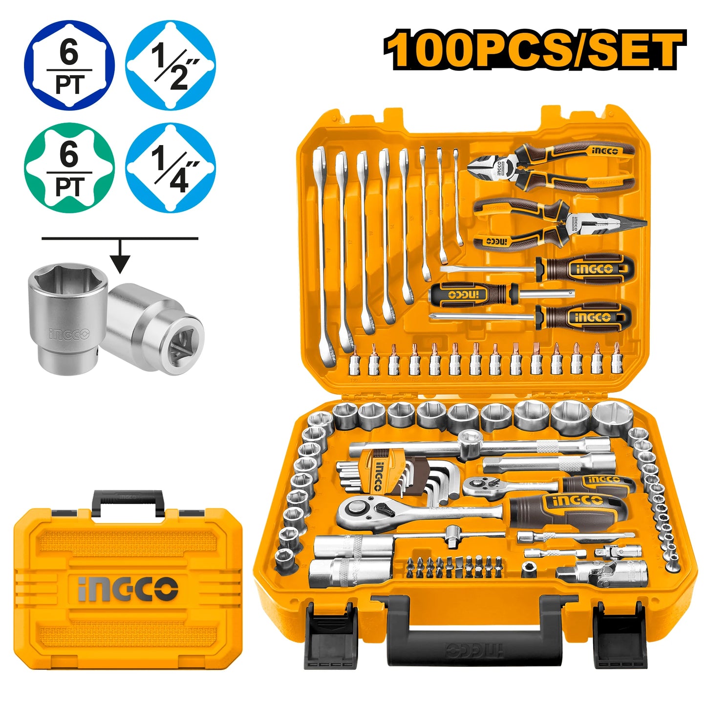 Ingco 100 Pcs Hand Tool Set – Model HKTHP21001