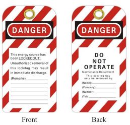 High-Visibility Safety Tag – "Do Not Operate" Lockout/Tagout (LOTO) Tag for Equipment Safety