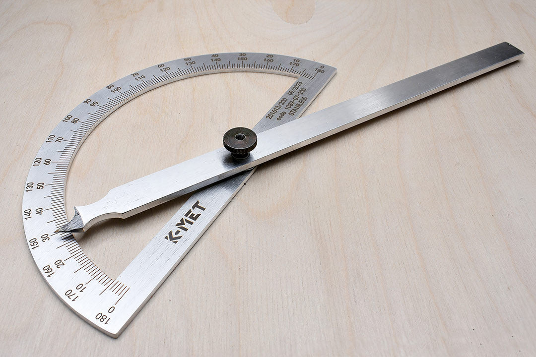 Kinex Bevel Protractor 200mm x 290mm Stainless Steel 0-180°
