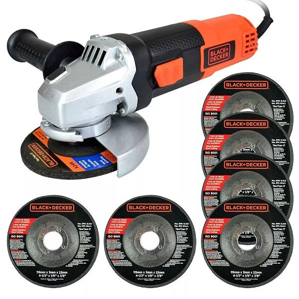 Black & Decker Angle Grinder 4.5'' 820W + Discs Code: G720P-B5