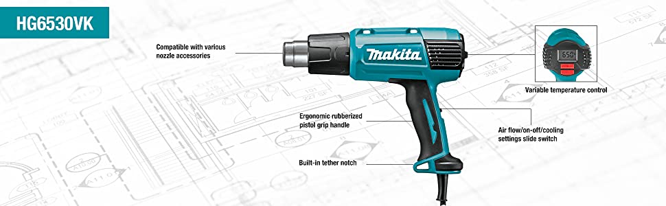 MAKITA HG6530V 50-650 DEGREES C Heat Gun