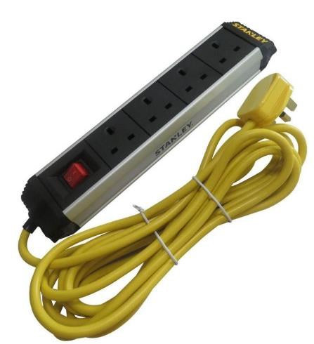 Stanley Power Bar 4 Sockets 5M PVC Cable Code: SXECFD2BBJE