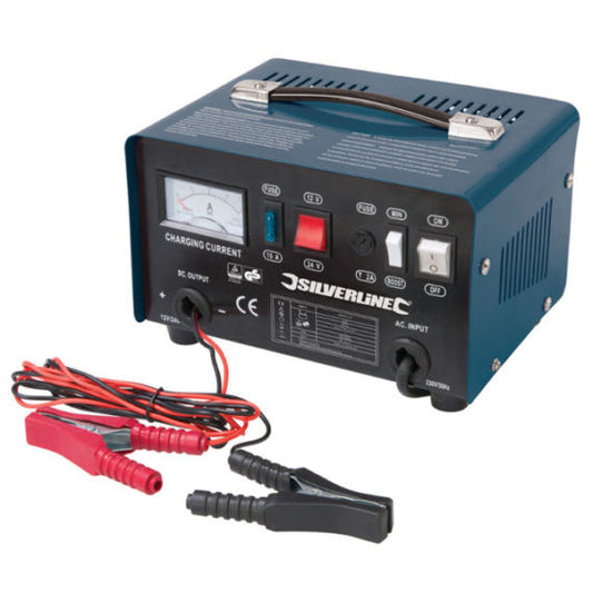 Silverline Battery Charger Portable 12V & 24V
