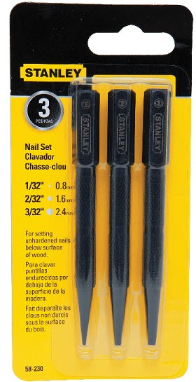 Stanley 3 Pc Punch Nail Set