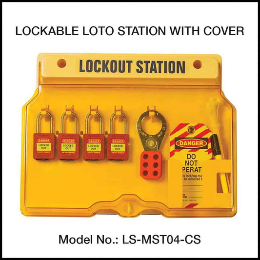 LOTO Lockout Station 4 Padlock with Clear Cover 1507-LOST4C