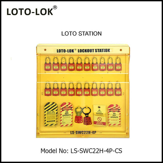 LOTO Lockout Station 20 Padlock with Clear Lockable Cover