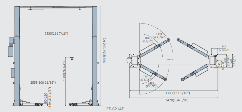 Two Post Car-Lift EE-62C-42TE