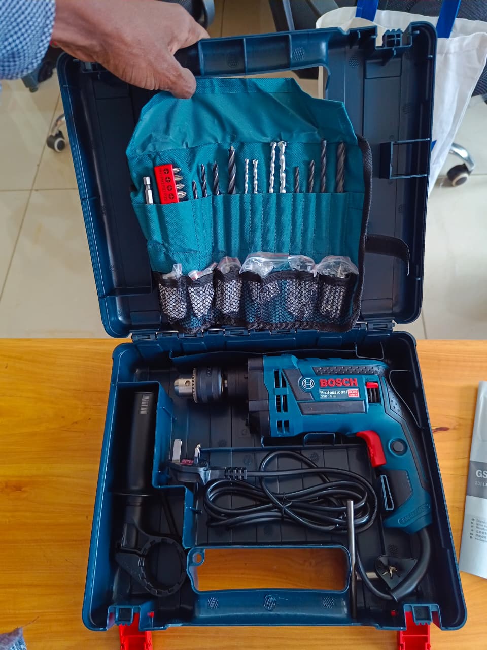 Bosch Impact Drill GSB 16 RE + 100 Accessories