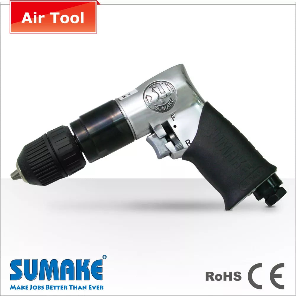 Sumake air tool on a white background with visible branding and certification logos.