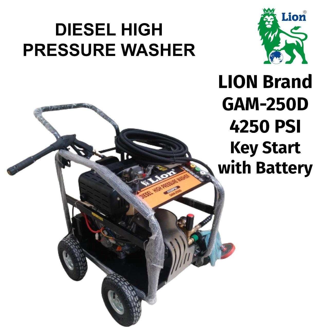 PRESSURE WASHER DIESEL 4250PSI  LION - RHINO