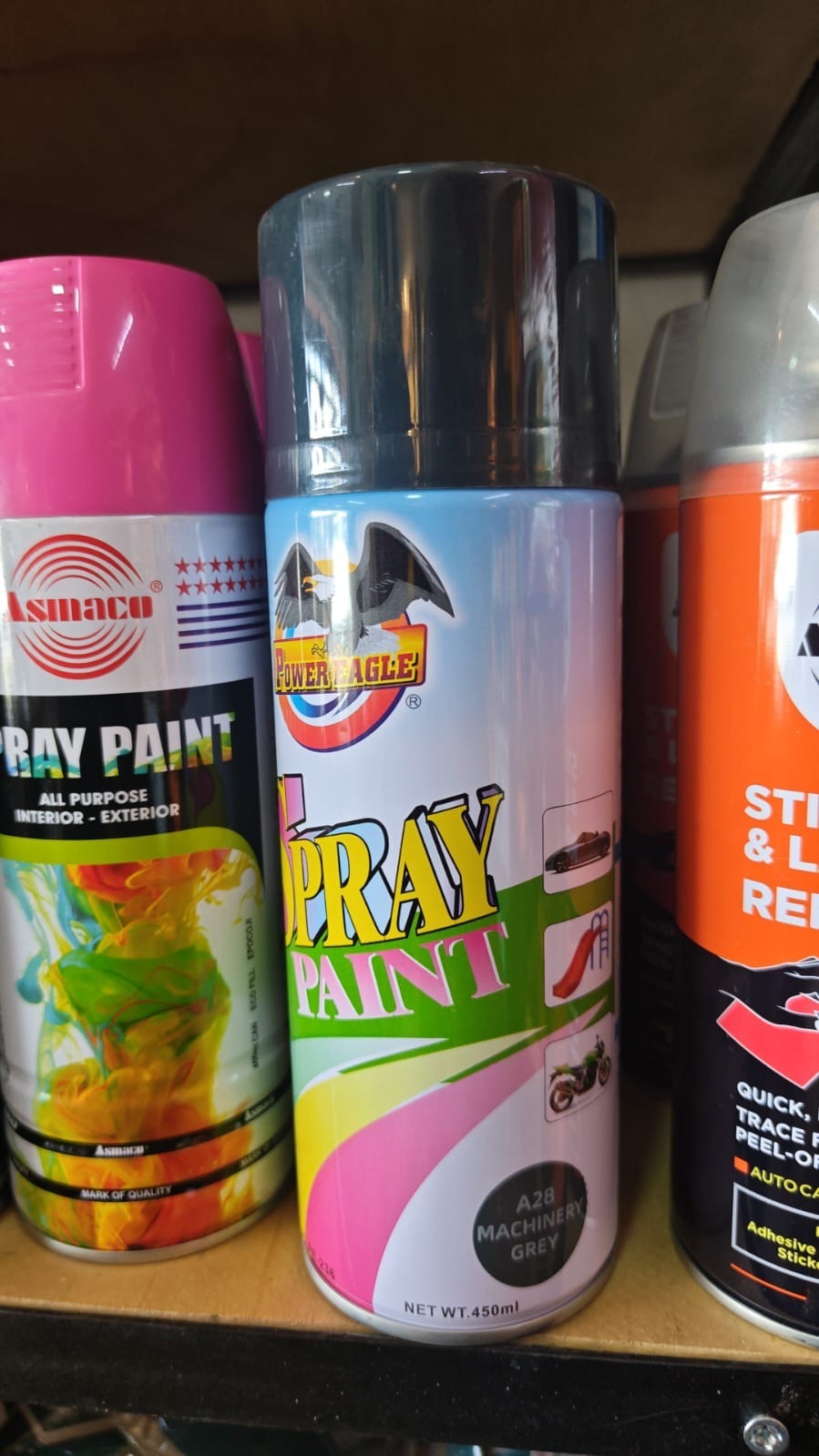 Power Eagle Spray Paint Gloss Black and Machinery Grey cans