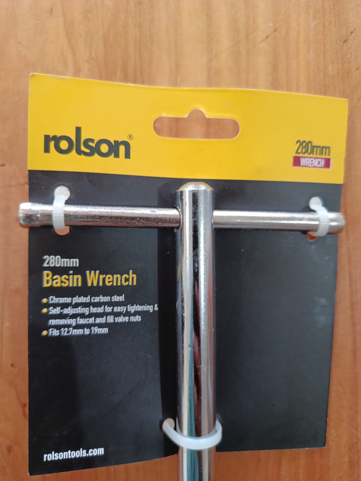 Rolson 280mm Basin Wrench – yellow packaging full length