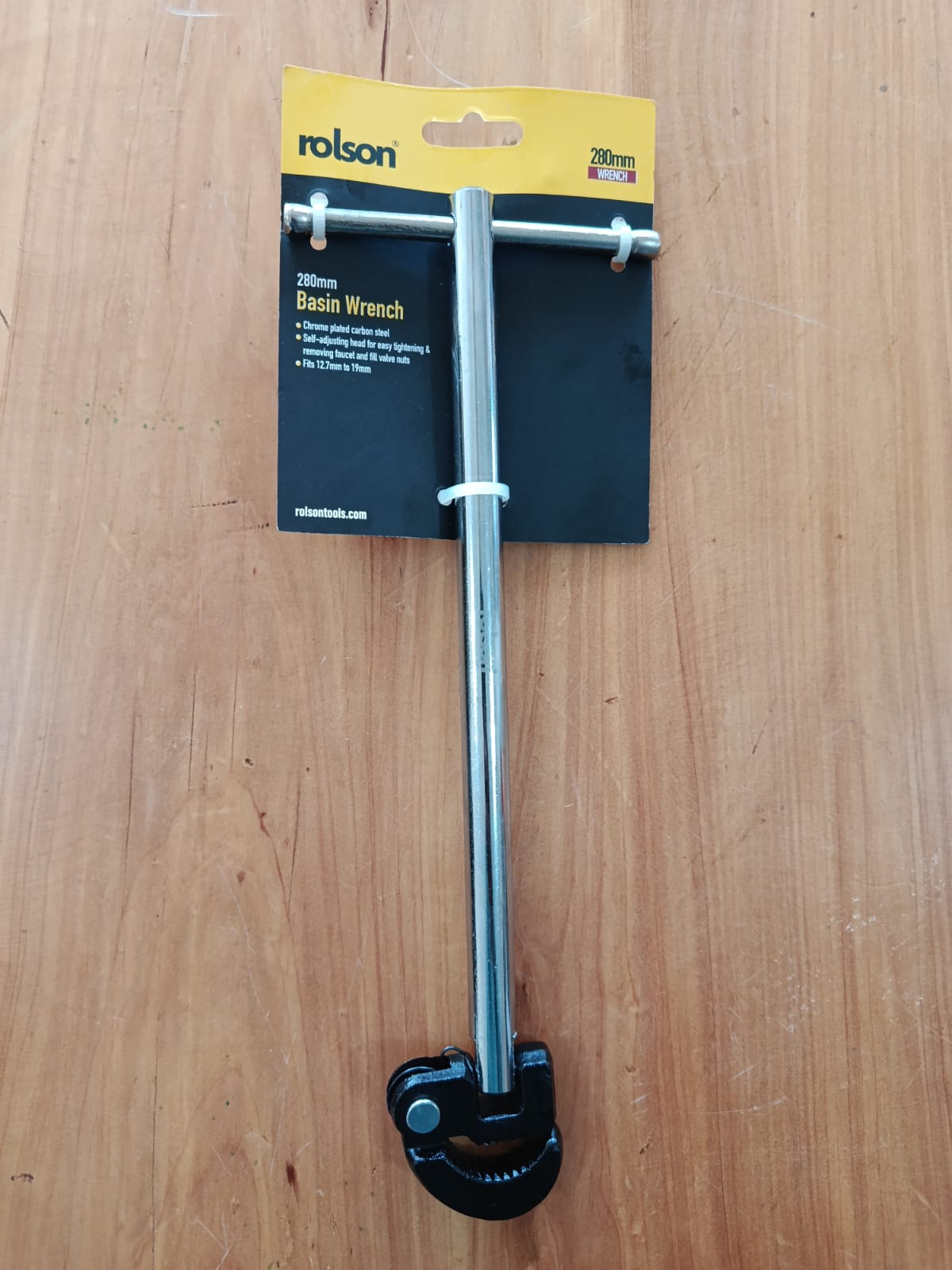 Rolson 280mm Basin Wrench packaging – back with features