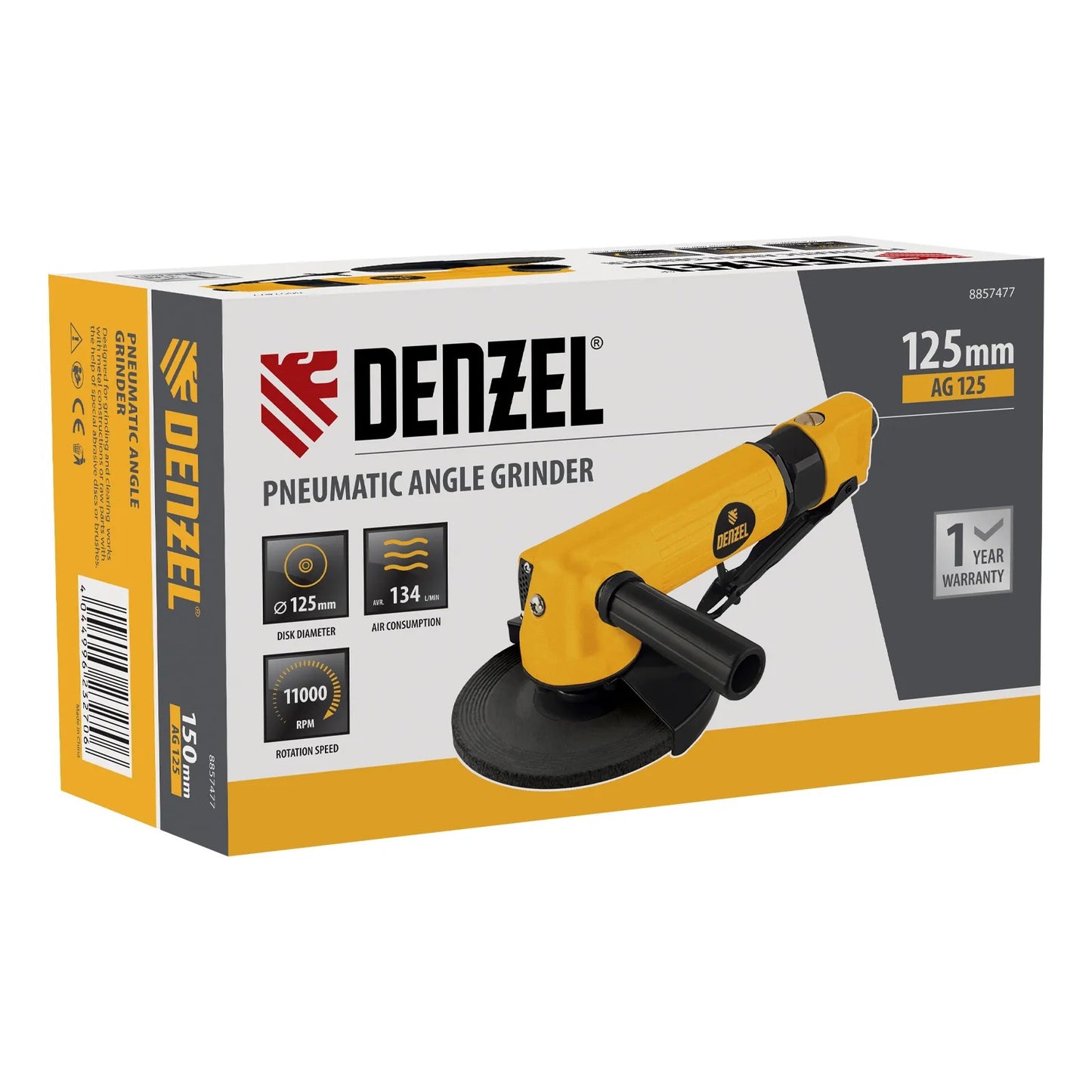 Denzel AG125 Pneumatic Angle Grinder 125mm