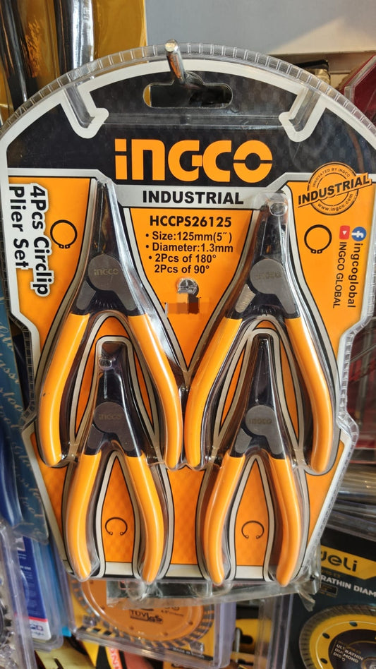 INGCO 4Pcs Circlip Plier Set HCCPS26125