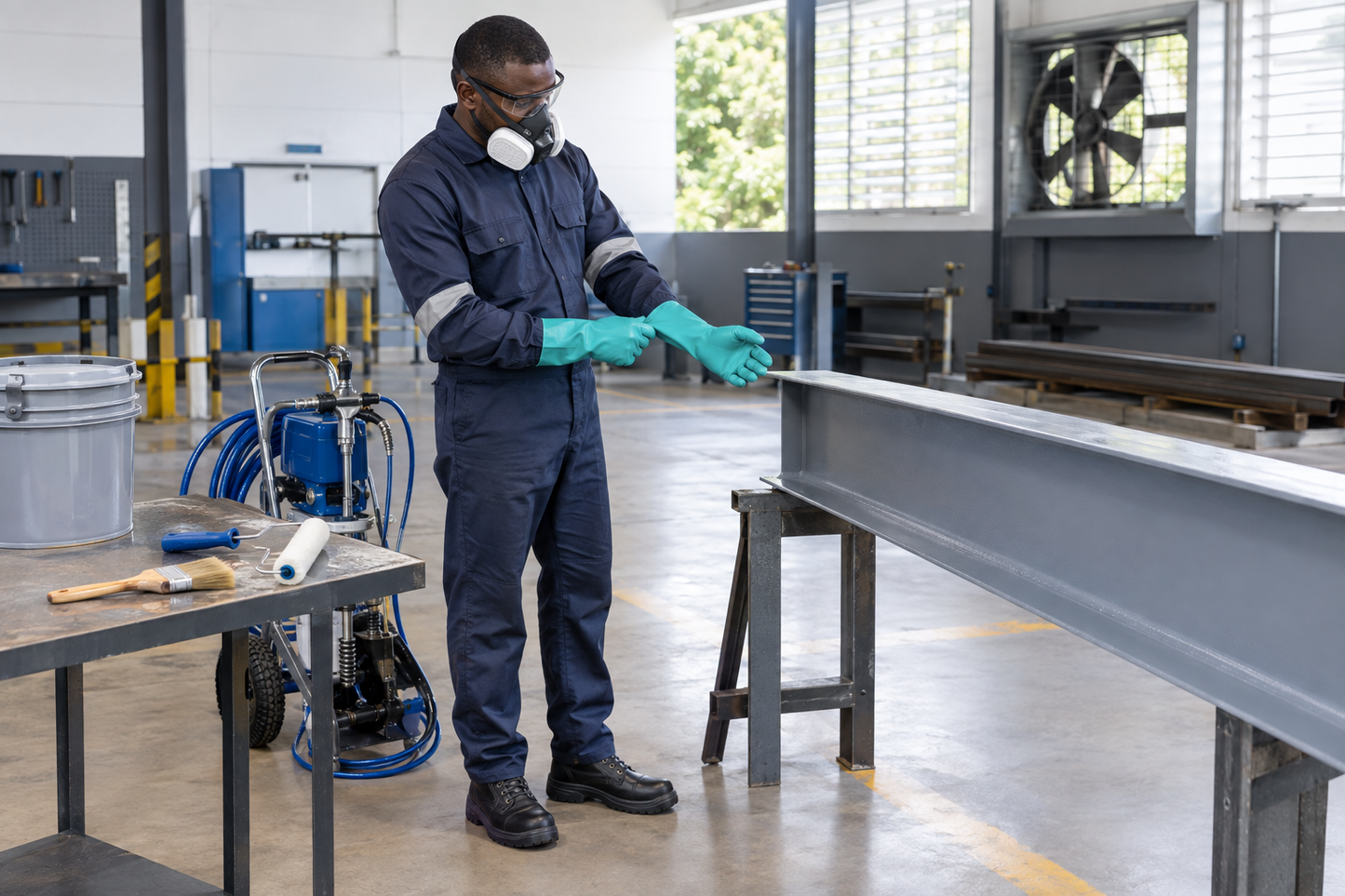 Black African tradesperson prepared for Zinga application