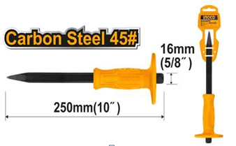 Ingco Concrete Chisel Head size: 4mm handle size: 16mm length: 250mm HCC0841016