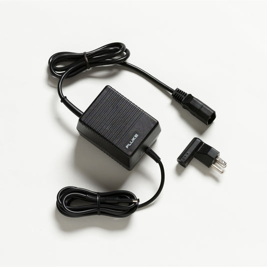 Fluke power adapter with attached cables and separate mains plug adapter