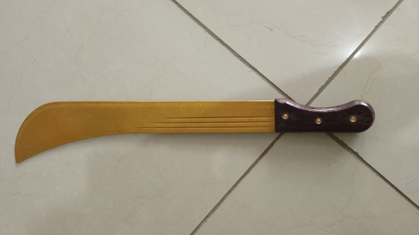 18" Golden Blade Machete Purple Wooden Handle Curved