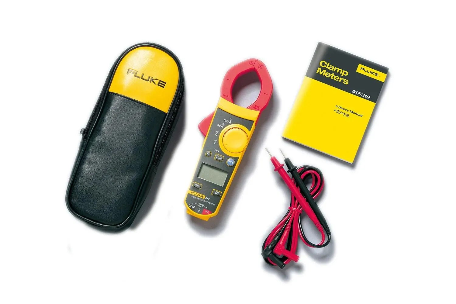 Fluke 319 Clamp Meter with carrying case and test leads