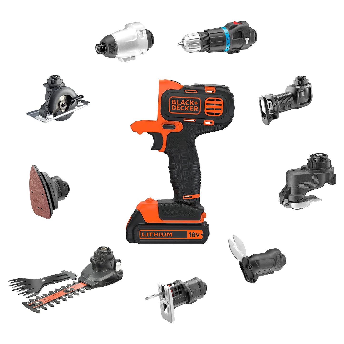 Black & Decker MULTI_TOOL KIT WITH DRILL DRIVER HEAD 18V CORDLESS MT218K-GB