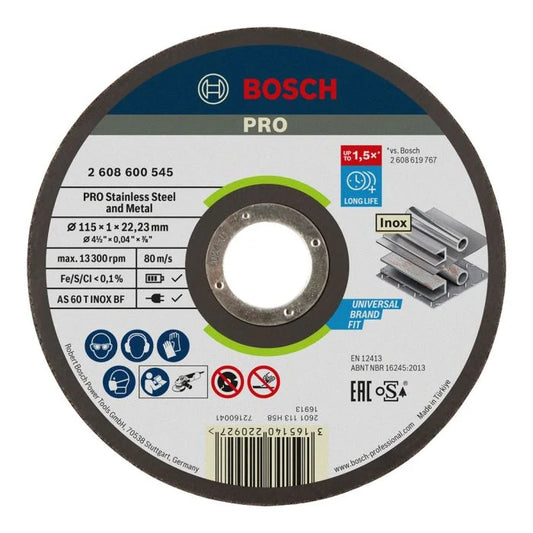 Bosch PRO Stainless Steel & Metal Bonded Cutting Disc 4.5" Inox