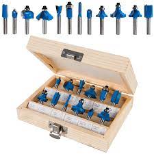 SILVERLINE ROUTER BIT 1/4" 12-PCS SET