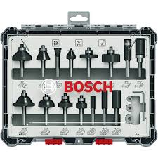 Bosch PRO Router Bit Mixed Set – 15 pcs, 1/4″ shank