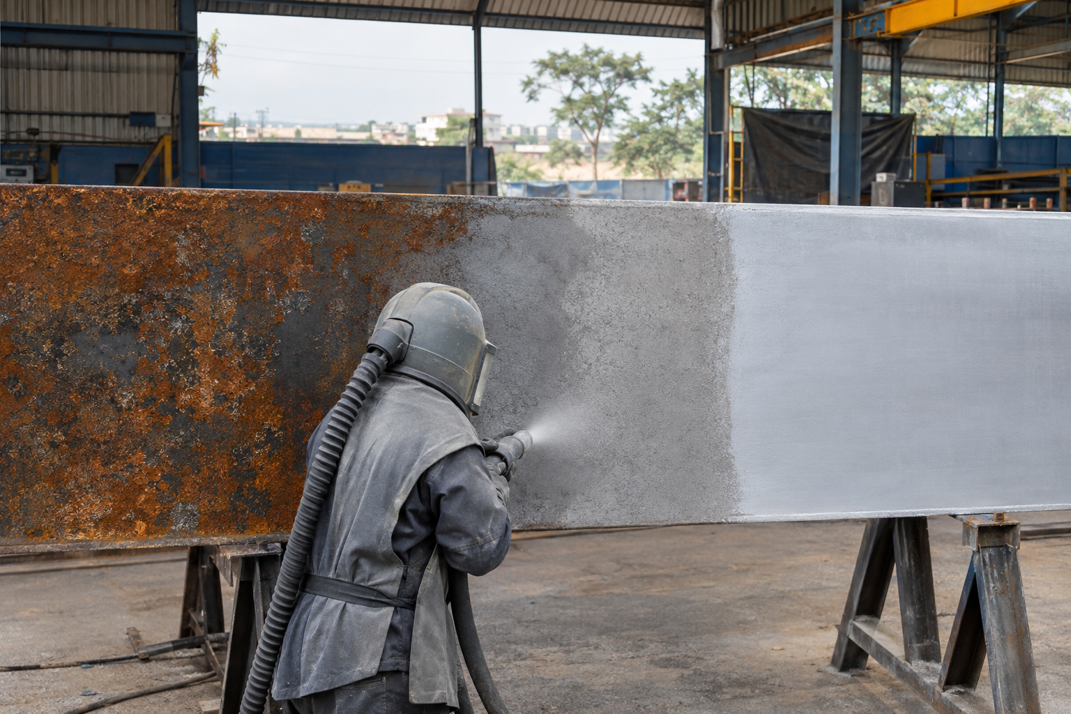 Steel surface preparation before Zinga application