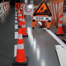 Traffic Cone Black Base 30" Red & White TC012